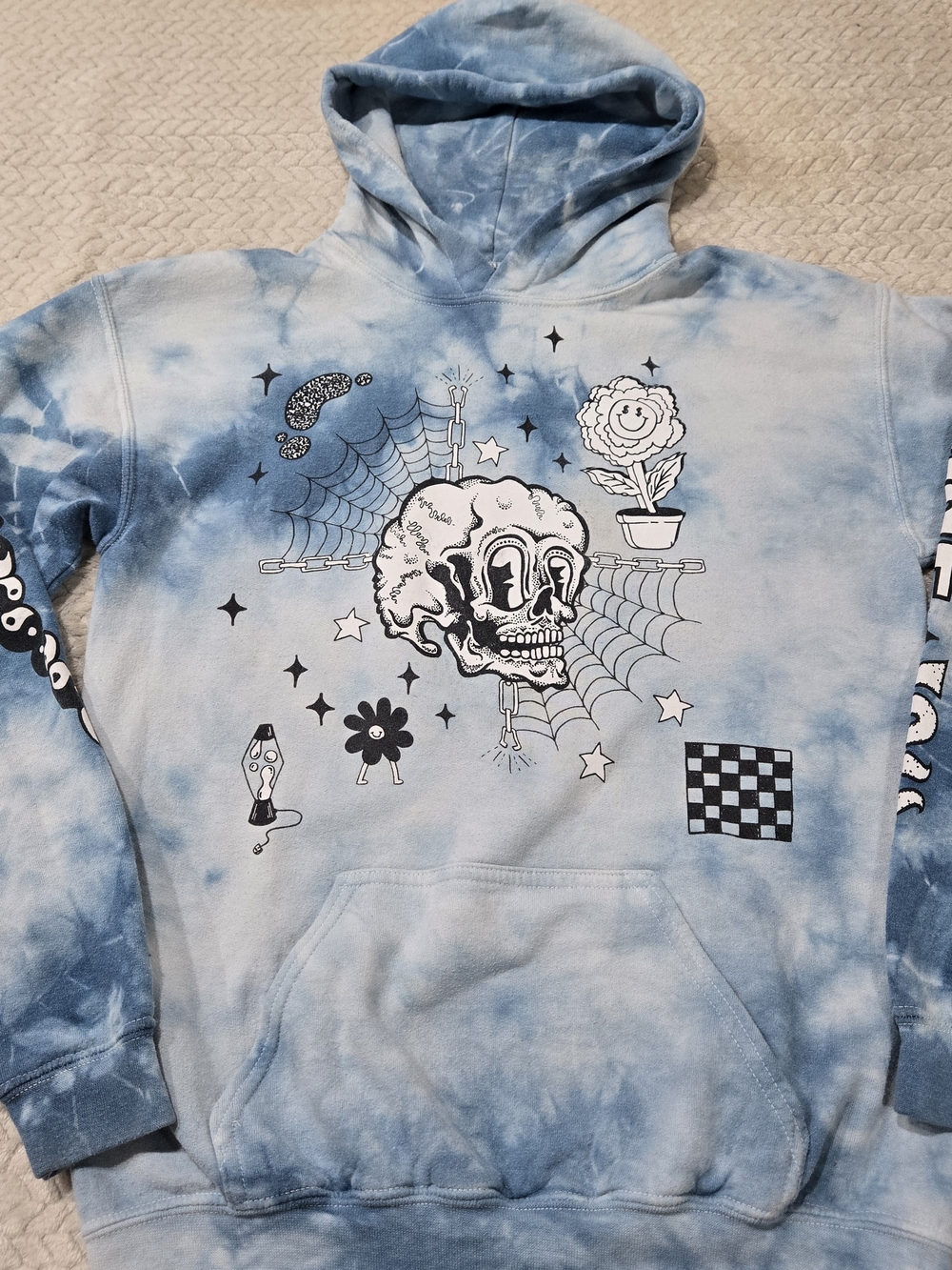 A-Lab Never Grow Up Blue Tie Dye Hoodie Size XS